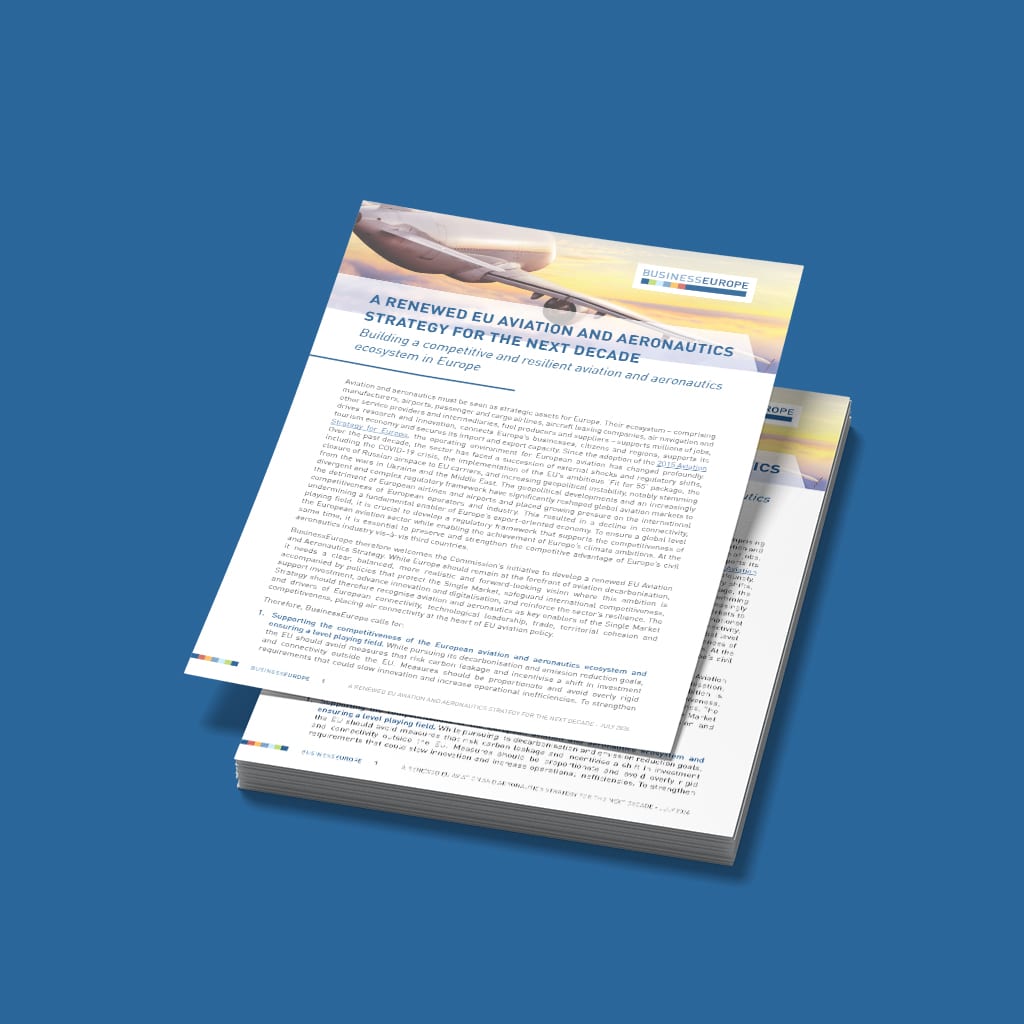 A renewed EU aviation and aeronautics strategy for the next decade – a BusinessEurope position paper