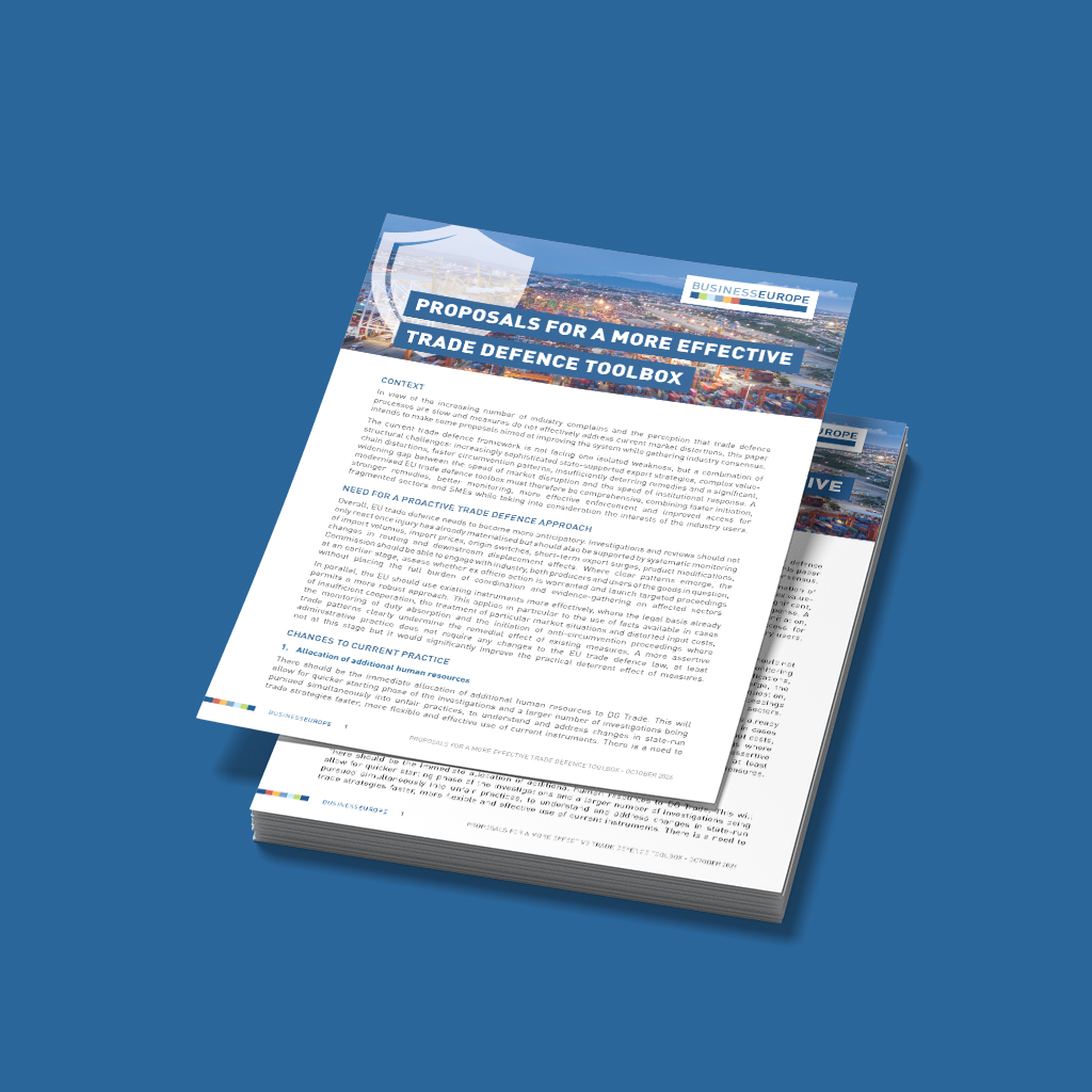 Proposals for a more effective trade defence toolbox – a BusinessEurope position paper